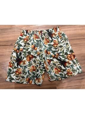 COVE Men’s Swim Trunks Medium Pear Fruit Print Lined Beach Shorts 17” Outseam